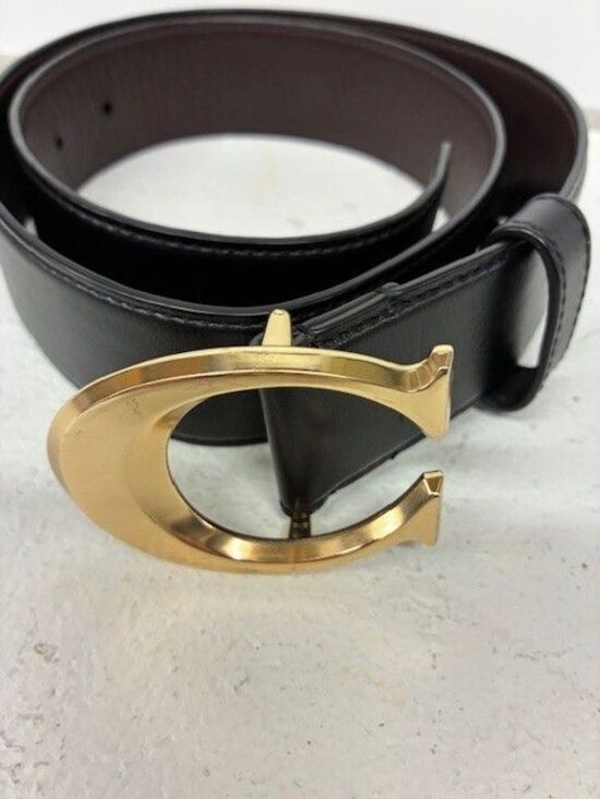 Coach Black Fashion Belt Gold Buckle Adjustable Classic Women\'s Medium main image 9
